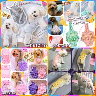 🇹🇭พร้อมส่ง🇹🇭 💕🐶🥰 ชุดเอี๊ยมกางเกงอนามัยสุนัขตัวเมีย / แมว สไตล์น่ารัก