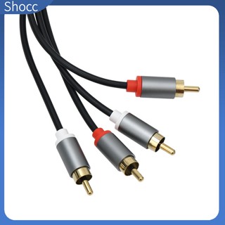 Shocc สายสัญญาณเสียง 2 Rca เป็น 2 Rca Hifi สําหรับโฮมเธียเตอร์ เครื่องเล่นซีดี ลําโพง