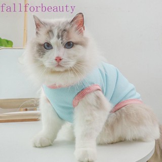 FALLFORBEAUTY เสื้อผ้าสัตว์เลี้ยง ผ้าโพลีเอสเตอร์ แบบนิ่ม ระบายอากาศได้ดี พิมพ์ลายหมี แฟชั่นฤดูร้อน สําหรับแมว สุนัข