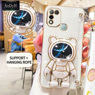 Andyh เคสโทรศัพท์มือถือ ลายนักบินอวกาศ 3D พร้อมสายคล้อง สําหรับ infinix Hot 10 Play Hot 11 Play X688C X688