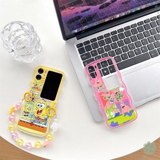 เคสโทรศัพท์มือถือ ซิลิโคนนิ่ม ใส กันกระแทก ลายการ์ตูนน่ารัก พร้อมสายคล้อง ประดับลูกปัด สีแดง สีเหลือง สําหรับ OPPO Find N2 Find N2