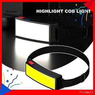 [FM] ไฟฉายสวมศีรษะ LED COB พลาสติก มุมกว้าง กันน้ํา แบบพกพา สําหรับเดินป่า