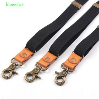 BLUEVELVET Suspenders คลิปตะขอแขวนกางเกงลําลอง ลายทาง ตัว Y 3 ตะขอ สีพื้น สไตล์วินเทจ สําหรับผู้ชาย