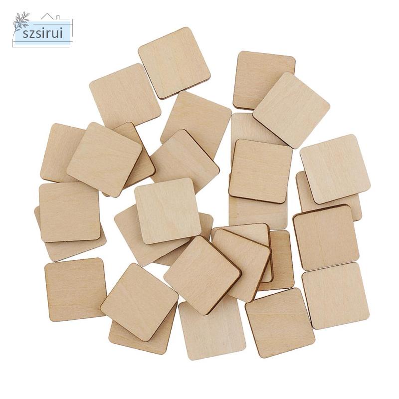 [szsirui] แผ่นไม้เปล่า ทรงสี่เหลี่ยม MDF 60 มม. DIY 10 ชิ้น