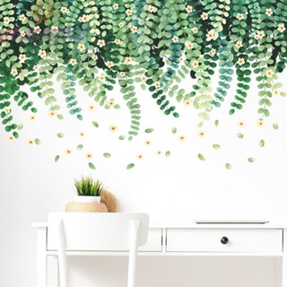 【COLORFUL】Wall Stickers Romantic Self-adhesive 60*90cm Decals Flower Green Plant