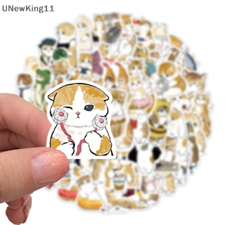 Unewking สติกเกอร์ ลายการ์ตูนแมวน่ารัก สําหรับตกแต่งสมุดภาพ แล็ปท็อป กระเป๋าเดินทาง โทรศัพท์ 64 ชิ้น