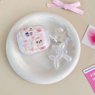 เคสหูฟังบลูทูธไร้สาย TPU ใส แบบนิ่ม รูปลูกสุนัขน่ารัก พร้อมจี้ สําหรับ AirPods 1 2 Pro2 2022 gen3