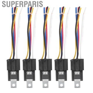 Superparis Automotive Relay 12V Large Current ABS Copper Car Relays 5 Pin Wire Interlocking for Vehicle