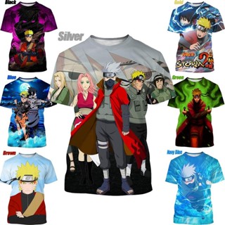 เสื้อยืดลําลอง พิมพ์ลายการ์ตูนนารูโตะ Kakashi 3 มิติ แฟชั่นฤดูร้อน สําหรับผู้ชาย และผู้หญิง