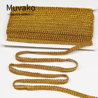 Muvako ที่คาดผมถักเปีย เมทัลลิก สีทอง 27 หลา 0.3 นิ้ว 8 มม.