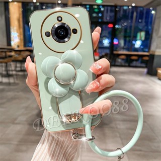 เคสโทรศัพท์มือถือ ลายกังหันลมน่ารัก 3D หมุนได้ พร้อมสายคล้องมือ สําหรับ Realme 11 10 Pro Plus Pro+ Coca-Cola Edition C53 C55 NFC 4G 5G 2023