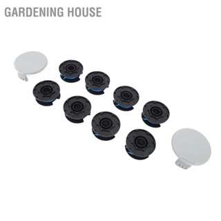 Gardening House ทริมเมอร์ Spool Line สำหรับ RYOB Edger สตริงทริมเมอร์ 8 ชิ้น เปลี่ยนทริมเมอร์ 2 ฝาครอบ