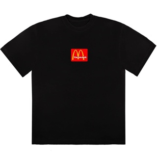 Travis Scott x McDonalds เสื้อยืดแขนสั้น ทรงหลวม สําหรับคู่รัก ทุกเพศ