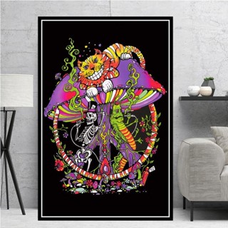 โปสเตอร์ ภาพสามตา เห็ด Mind Education Posters and Print Psychedelic Magic Black Light Wall Art Canva 0416 ภาพยนตร์