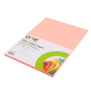 ONE กระดาษสีถ่ายเอกสาร 20 ชมพูสะท้อนแสง (100แผ่น) ONE