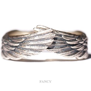 Fancy ใหม่ แหวนเปิดปีก สไตล์พังก์ ฮิปฮอป ร็อค ผู้ชาย แหวนคู่ แหวนปรับได้