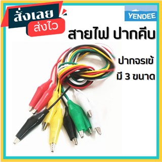 สายไฟ 50cm พร้อมขาหนีบ รวมสี 5 เส้น ปากคีบ แบตเตอร์รี่ ขาหนีบ ดำ-แดง หัวท้าย สำหรับการทดสอบไฟฟ้า การเชื่อมต่อวงจร