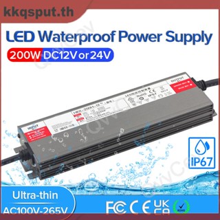 หม้อแปลงไฟ LED 200W DC12V DC24V IP67 กันน้ํา สําหรับพาวเวอร์ซัพพลาย AC100-265V 200W THK2