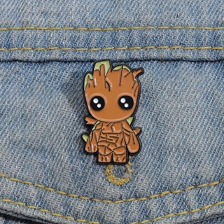 เข็มกลัดโลหะ ลายการ์ตูน Guardians of The Galaxy Groot สไตล์ยุโรปและอเมริกา อุปกรณ์เสริม สําหรับตกแต่งเสื้อผ้า