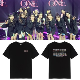 อ่อนนุ่ม 6 【💘💘】คอลูกเรือเสื้อยืดคอกลม✾K-Pop IZONE Concert ONE THE STORY Same paragraph T- Cal Top Crew Neck Short Slee