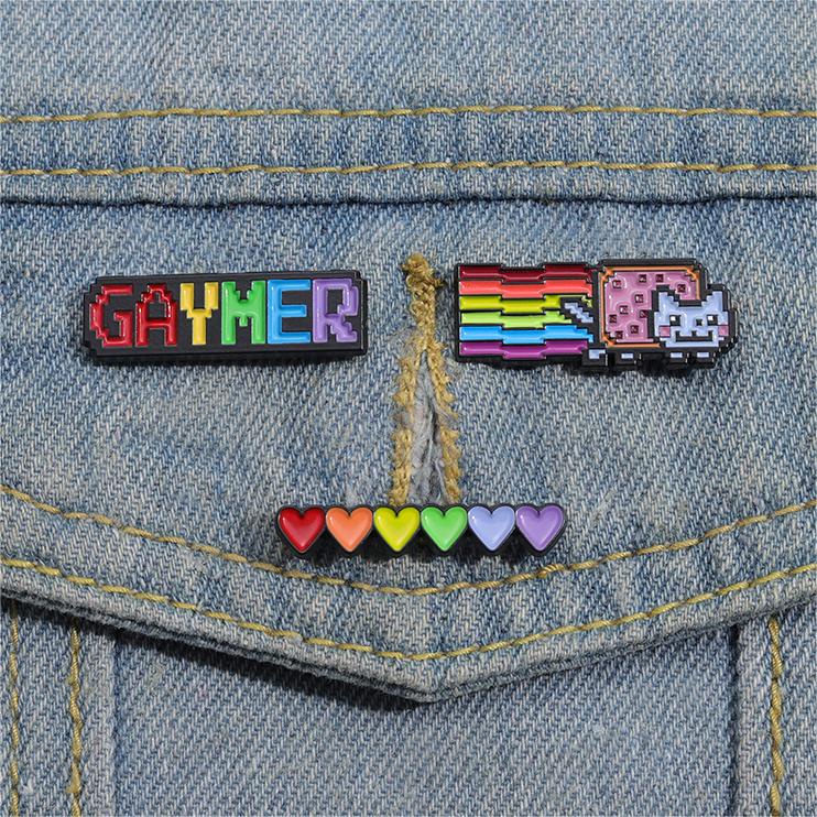 Gaymer เข็มกลัดโลหะ รูปตัวอักษร LGBT Gay สีรุ้ง สร้างสรรค์ ของขวัญ สําหรับตกแต่งเสื้อผ้า กระเป๋าเป้สะพายหลัง