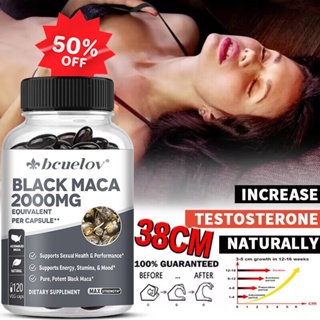 Black Maca Root 2000 mg 120 Vegetarian Supplement,ความแข็งแรงสูงสุด รองรับพลังงาน ความแข็งแกร่ง และอารมณ์