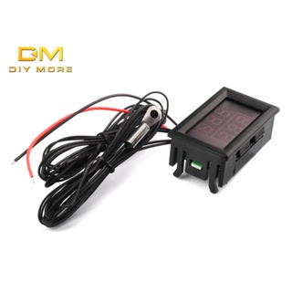 Diymore เครื่องวัดอุณหภูมิดิจิทัล DC 4-28V ฟาเรนไฮต์ หน้าจอคู่ พร้อมโพรบ สําหรับตู้ปลา