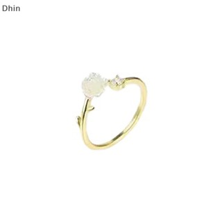 [Dhin] Pearl Gentle Camellia Opening Adjustable Ring Bracelet Necklace Vintage For Women Girl Hand Chain  Jewelry Accessories Wedding Jewelry COD