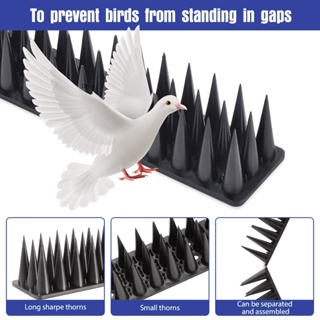 [Dhin] 12 Pcs Bird Spikes Repellent 43CM Defender Spikes for Squirrel Birds Pigeons Repellent Spikes,Plastic Spikes Fence to Defender Birds and Animals on Railing and Roof COD