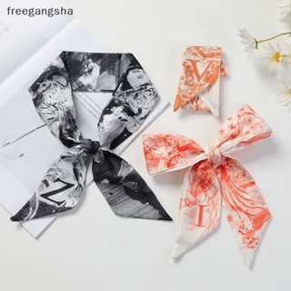 [FREG] Korean Style 26 English Letters Fashion Small Silk Scarf Headband Thin N Strip Streamer Ribbon For Women Hair Accessories FDH