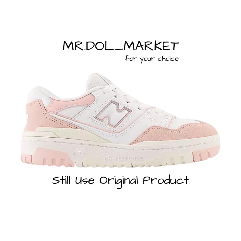 ของแท้ 100% New Balance 550 GSB550CD White Pink Sneakers