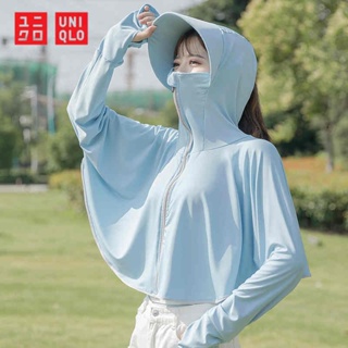 Uniqlo เสื้อแจ็กเก็ต ผ้าเรยอน กันแดด ป้องกันรังสียูวี ระบายอากาศ แบบบางพิเศษ สําหรับผู้หญิง