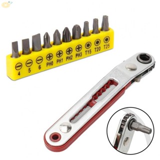 【VARSTR】Ratchet Wrench Double Head Elbow Head Hand Tools Handle Hexagon Drill Bits