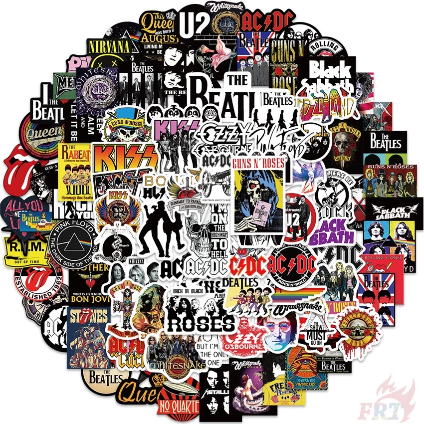 100Pcs/Set ❉ Mixed Rock Band . Rock'n'Roll Art Series 01 Stickers ❉ Waterproof DIY Fashion Decals Doodle Stickers