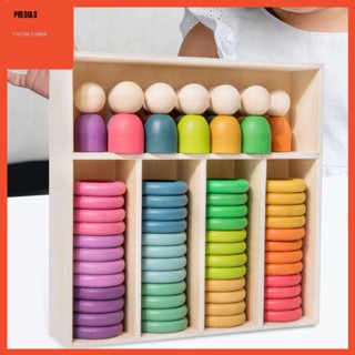 [Predolo] ของเล่นไม้ Montessori สีรุ้ง สําหรับเด็ก