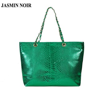 Jasmin NOIR กระเป๋าสะพายไหล่ กระเป๋าถือ ลายหนังจระเข้ ขนาดใหญ่ สไตล์เกาหลี สําหรับสตรี