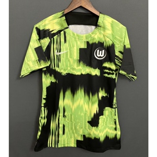 เสื้อกีฬาแขนสั้น ลายทีมชาติฟุตบอล Wolfsburg 23-24 สีเขียว ไซซ์ S-XXL ชุดเหย้า สําหรับผู้ชาย