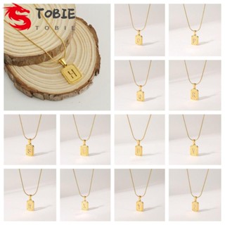 Tobie A-Z สร้อยคอโชคเกอร์ สเตนเลส ชุบทอง ลายตัวอักษร กลวง เครื่องประดับแฟชั่น สําหรับผู้หญิง