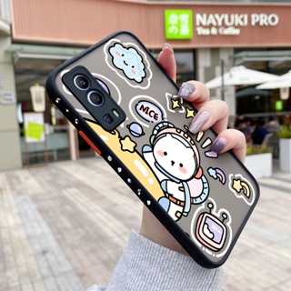 เคสโทรศัพท์มือถือแบบแข็ง ใส กันกระแทก ลายการ์ตูนอวกาศ มีลายด้านข้าง สําหรับ VIVO Y72 5G Y52 5G Y75s 5G