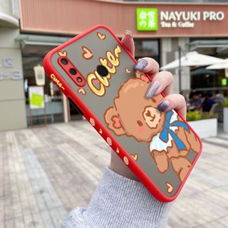 สําหรับ Huawei Y9 2019 เคสแฟชั่น หมี บาง ฝ้า ใส ขอบสี่เหลี่ยม เคสกันกระแทก รูปแบบ ซิลิโคน ป้องกัน เคสนิ่ม