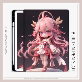 เคส ลาย Genshin Impact Yae Miko พร้อมช่องใส่ปากกา สําหรับ iPad 10.2 gen7 8 9 air1 2 3 4 5 mini6 iPad 10.9 gen10 pro11 2022 2021 iPad gen5 6