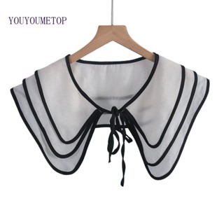 Youyo ปลอกคอปลอม ถอดออกได้ สีดํา สําหรับตกแต่งคอปกเสื้อ