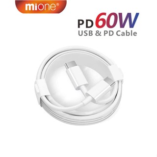 Mione สายเคเบิลชาร์จเร็ว 60W PD USB C เป็น Type C เป็น USB C สําหรับโทรศัพท์ Android IP 11 12 13 14 Pro Max QC 3.0