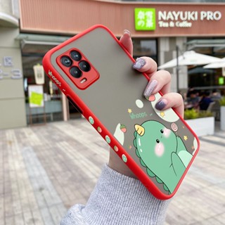 สําหรับ Realme 8 4G Realme 8 Pro เคสการ์ตูนไดโนเสาร์น้อยน่ารัก กันกระแทก ฝ้าแข็ง เคสโทรศัพท์ ขอบรูปแบบ นิ่ม ซิลิโคน เคสป้องกัน