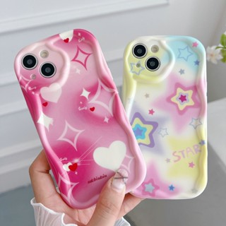 Cute Casing OPPO Reno 10 Pro+ 8T 8 5G 7Z 8Z 7 4G 6 6Z 5Z 5F 5Lite 5 6Lite 4 A94 A93 A78 A77 A17 A17K A16 A16K A16S A16E A74 A95 A55 A54 A15 A15S A52 A72 A92 A53 A33 2020 A31 Cream Edge Airbag Candy Color Star and Love Anti-fall Soft Phone Case 1STN 17