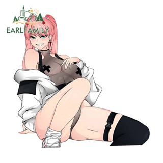 Earlfamily สติกเกอร์กันแดด ลาย Zero Two Darling In The Franxx Thicc ขนาด 13 ซม. x 12.7 ซม. สําหรับติดตกแต่งประตูรถยนต์