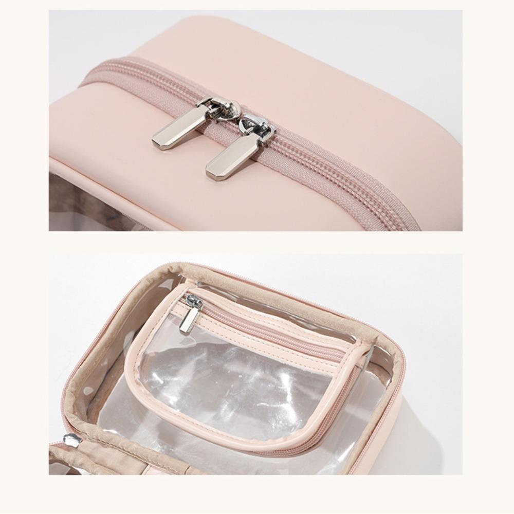 Uumir กระเป๋าแต่งหน้า, กระเป๋าเก็บแปรงแต่งหน้าแบบใส, กระเป๋าเครื่องสําอางซิปมัลติฟังก์ชั่นสองชั้นกระเป๋าเดินทาง - รูปที่ 6