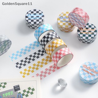 Goldensquare เทปวาชิ ลายตารางหมากรุก สําหรับตกแต่งสมุดไดอารี่ แพลนเนอร์ DIY 1 ม้วน