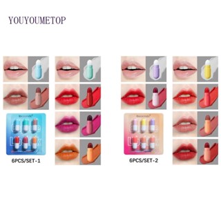 Youyo ลิปสติกแคปซูล เนื้อแมตต์กํามะหยี่ ติดทนนาน 6 สี