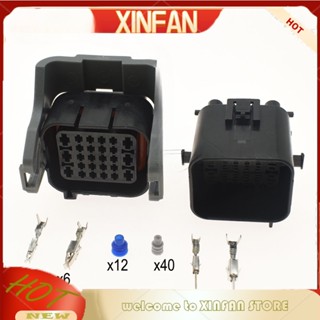 Xinfan 1 ชุด 26 Pin 1897009-2 1897013-2 ซ็อกเก็ตเชื่อมต่อสายไฟ ตัวผู้ ตัวเมีย กันน้ํา สําหรับรถยนต์